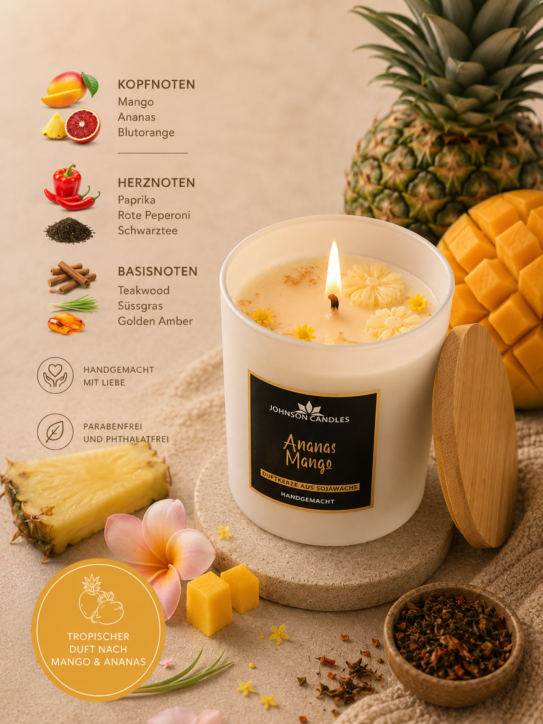 Sojakerze Ananas Mango
