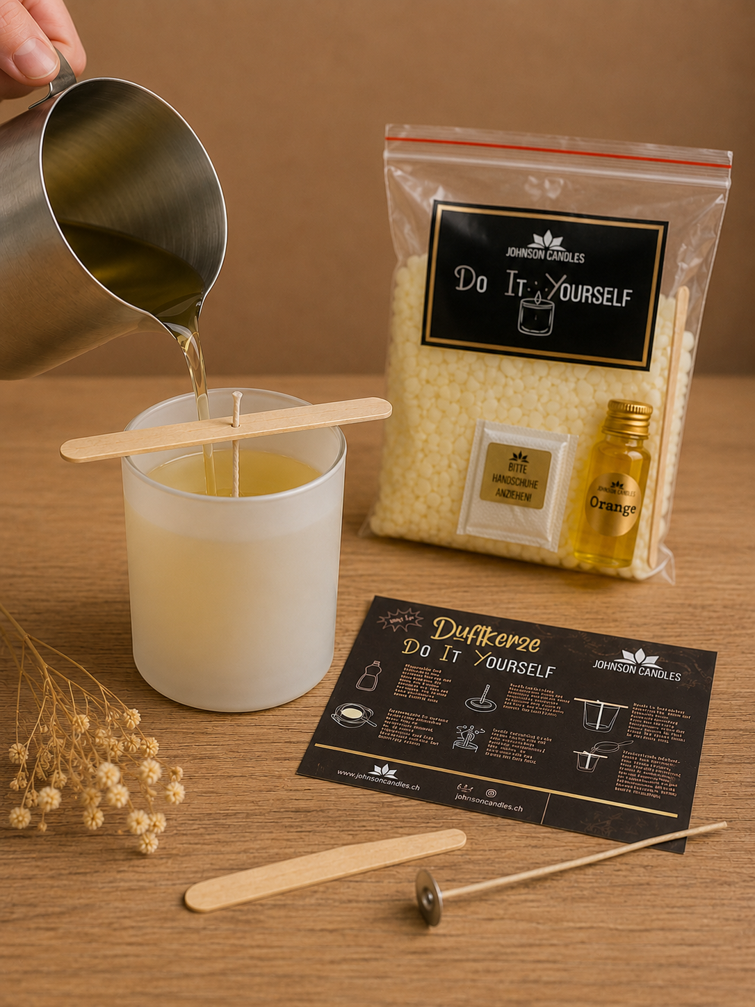 DIY Refill Pack für grosses Kerzenglas 200g