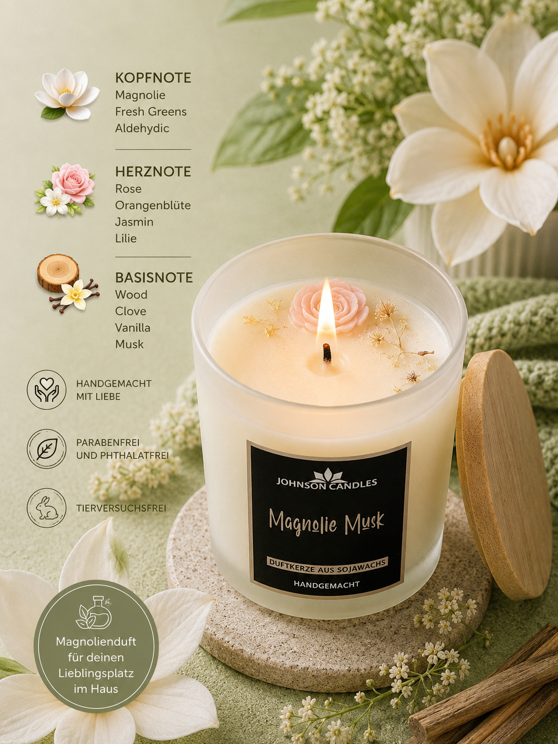 Sojakerze Magnolie Musk