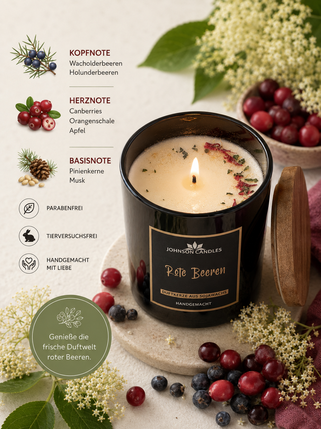 Sojakerze Rote Beeren