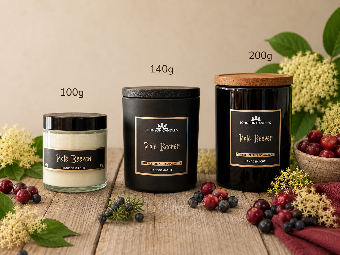 Sojakerze Rote Beeren