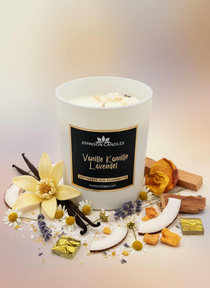 Sojakerze Vanille Kamille Lavendel