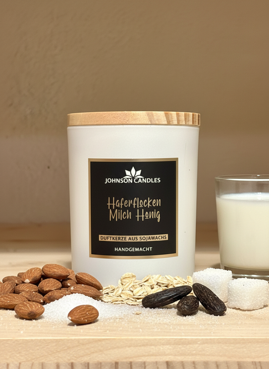 Sojakerze Haferflocken Milch Honig