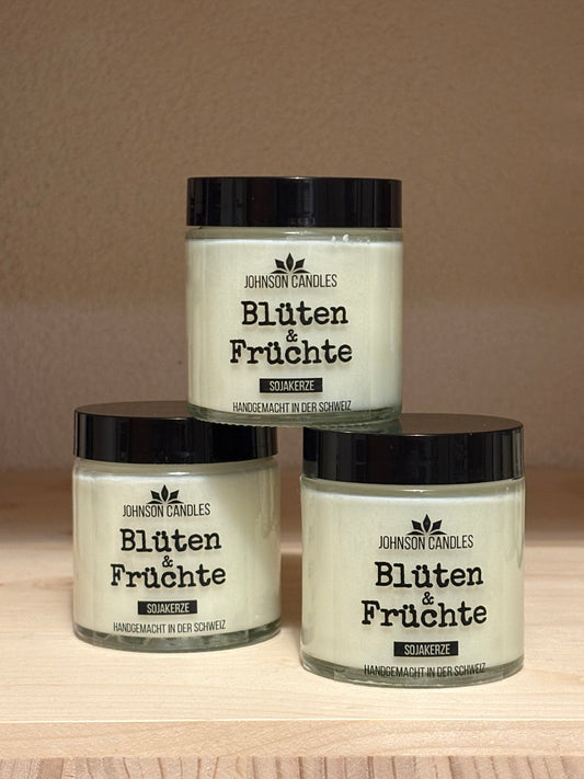 Sojakerze Blüten & Früchte